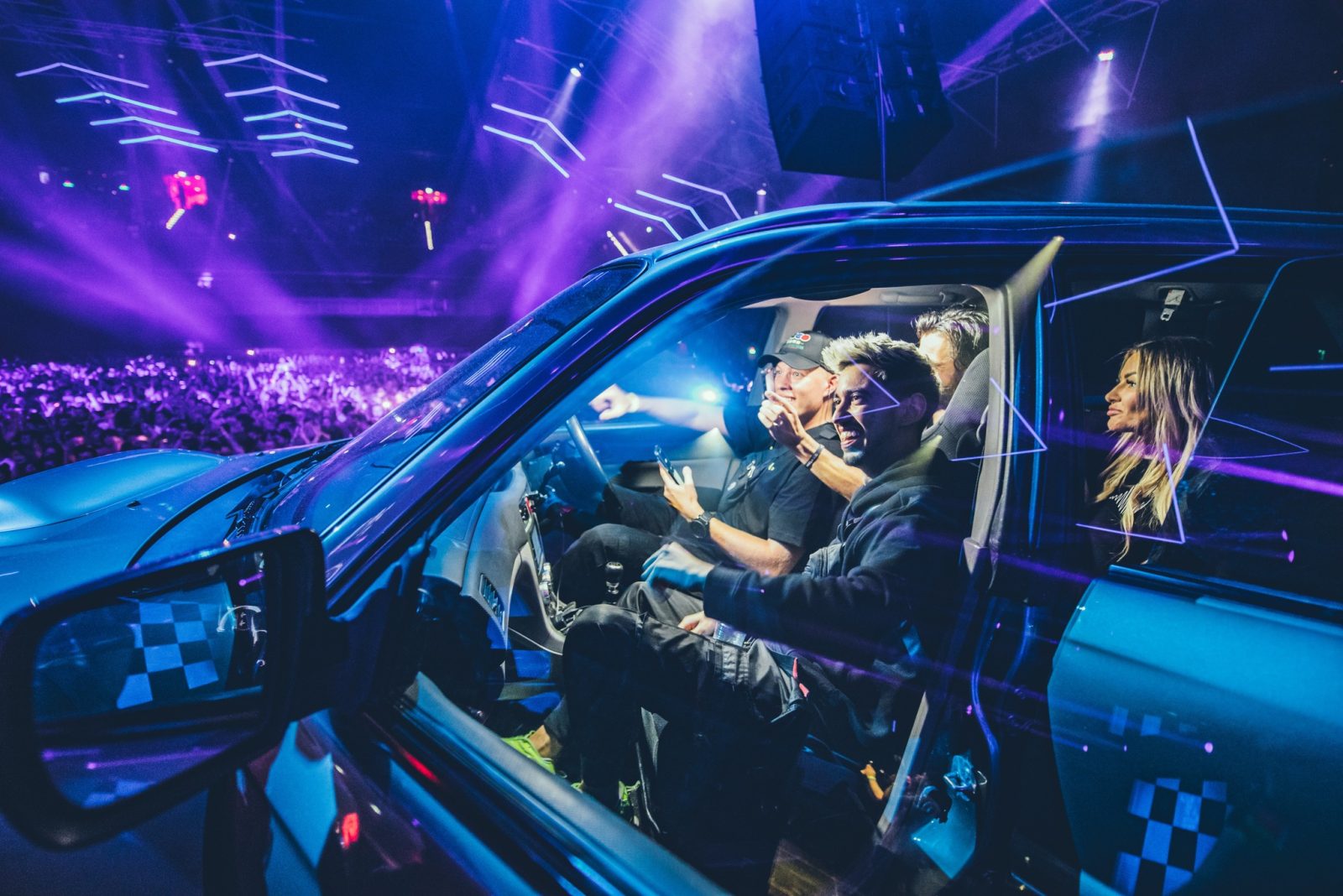 Gearbox artists in car at Twin Turbo